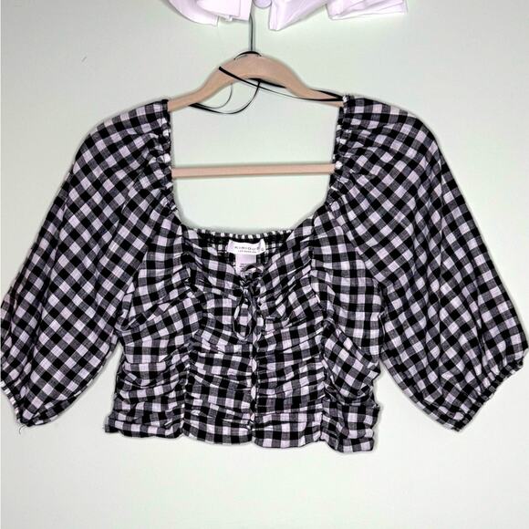 Kirious Los Angeles Black and White Womans Large Checkered Top - Picture 3 of 12